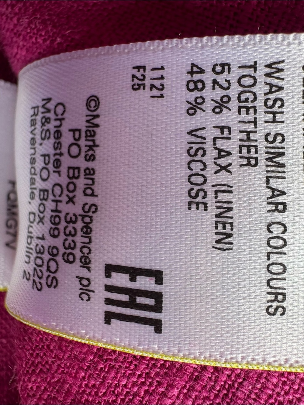 Stunning M&S linen blend fuchsia maxi shirt dress-size Small - Picture 9 of 9